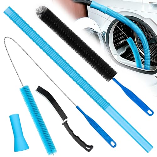 Dryer Vent Cleaner Kit,4 Pieces Dryer Lint Cleaner Vacuum Attachment & Brush Tool–Dryer Vent Cleaning Kit for Front Load,Dryer Lint Trap Cleaner with Hose,Dryer Vent Cleaner for Lint Removal (Black) - color: Black