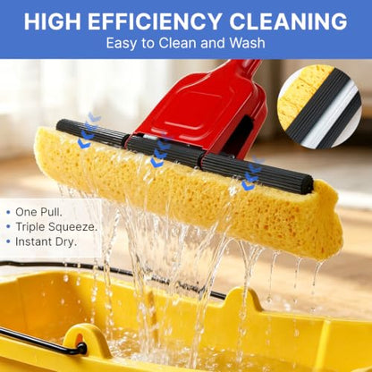Replacement Mop Heads 4 Pack, Super Absorbent Cellulose Sponge Refills for Flat Floor Cleaning, Compatible with Wood, Tile & Laminate Floors - size: 4 heads