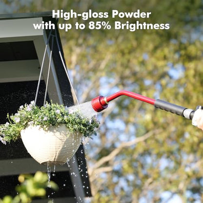 RESTMO Heavy Duty Full Metal Long Watering Wand, 24 Inches Gentle Soft Full Shower Sprayer Wand with Flow Control, Hose Wand for Hanging Baskets, Shrubs, Plants, Flowers, Garden and Lawn, Red - color: Red
