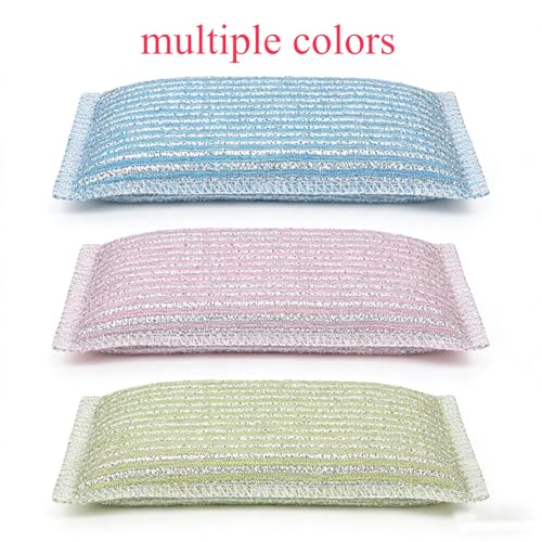 Non-Scratch Kitchen Cleaning Scrub Pads - 6 Pack Random Color, 12.5x8.5 cm Gentle Scrubbers for Non-Stick Cookware Dishes FORUMALL (6 Pcs)