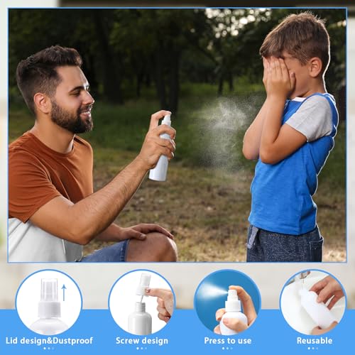 Eccliy 64 Pcs 8 oz Spray Bottles Fine Mist Cleaning Bottles Clear Empty Plastic Travel Sprayer Refillable Sprayer with Cap for Cleaning Solutions Oils Travel Perfumes(Snowy) - color: Snowy