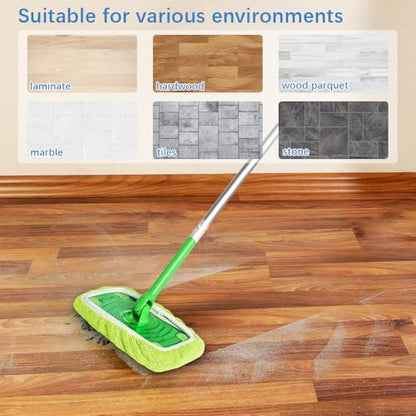 Microfiber Mop Pads - 3 Pack Reusable Washable Refills for Wet & Dry Floor Cleaning - Fits Most Standard Mops - Yellow Green Household Cleaning Pads - color: Yellow Green