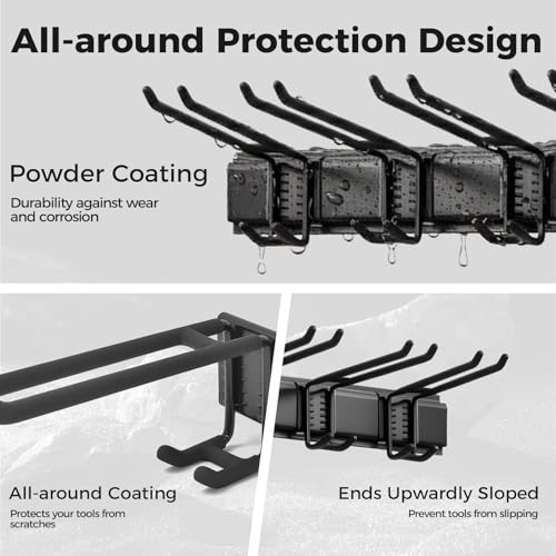 Garage Tool Organizer 48in - Heavy Duty Wall Mount Tool Storage Rack Load 350lb Garage Organization for Mop Rake Broom Shovel Folding Chair