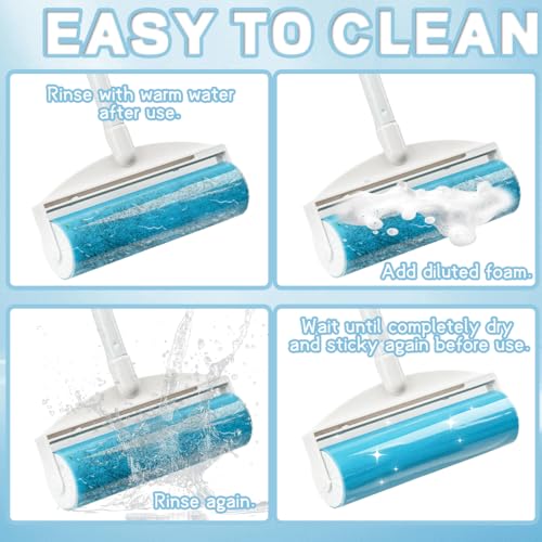8 Inches Reusable Lint Rollers,Retractable Sticky Lint Roller,Portable Lint Roller,Lint Rollers for Pet Hair Extra Sticky,Washable Lints Rollers Suitable for Cleaning Sofa,Floor,Blanket