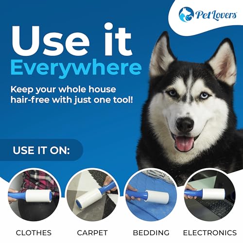 PetLovers Extra Sticky Lint Roller Mega Value Set 720 Sheets for Pet Hair Removal and Clothes, Dog and Cat Lint Remover, 8 Pack - size: 8 Pack