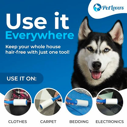 PetLovers Extra Sticky Lint Roller Mega Value Set 1000 Sheets for Pet Hair Removal, Dog and Cat Lint Remover 10 Pack - size: 10 Pack Lint Roller
