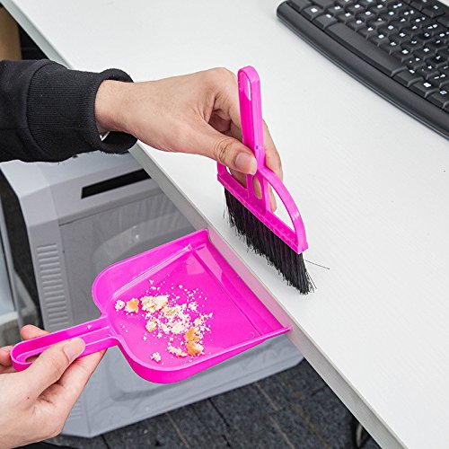 TOPZEA 6 Pack Mini Dust Pan and Brush Set, Mini Hand Broom Dustpan Set Hand Whisk for Table, Desk, Countertop, Keyboard, Cat, Dog and Other Pets
