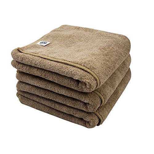 Chemical Guys MIC36203 Workhorse XL Tan Professional Grade Microfiber Towel, Leather & Vinyl (Safe for Car Wash, Home Cleaning & Pet Drying Cloths) 24" x 16", Pack of 3 - color: Tan, size: 24" x 16"