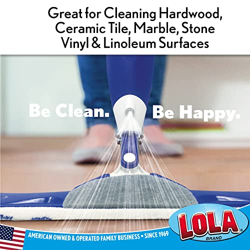 LOLA Microfiber Spritz N' Mop, Built-in Spray Bottle, 17" Wide Head, Includes Large Scuff Remover, Can Be Used Wet for Cleaning and Dry for Dusting, 1 Pack