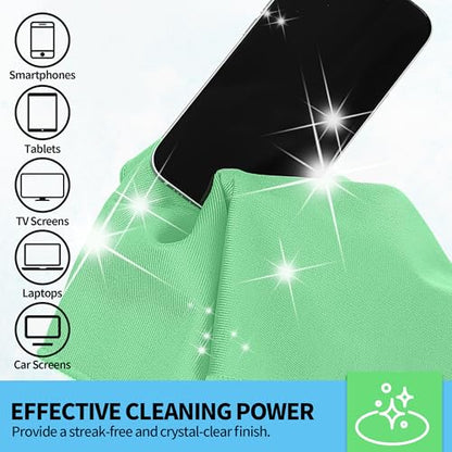 Microfiber Cleaning Cloth, 10 Pack Glasses Cleaning Cloth, 16" ×14" Window Cleaning Rags, Streak Free Lint Free Polishing Cloths Wipes for Eye Glass Stainless Steel Windshield, Sage Green - color: Sage Green, size: 16" x 14"