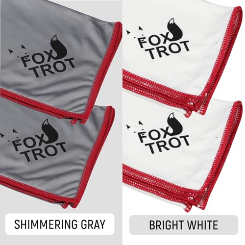 Fox Trot Large Microfiber Polishing Cloths (4 Pack White | Gray) | Streak Free, Lint Free Shine and Clarity for Wine Glasses, Stemware and More - color: 4-pack (White | Gray)