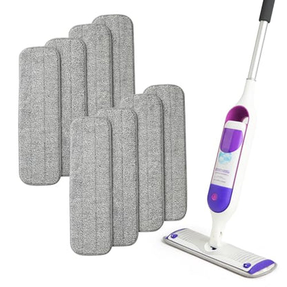 8 Pack Microfiber Spray Mop Replacement Pads for Swiffer PowerMop, Washable & Reusable Mop Refills for 13 ''-15 '' Spray Mops, Wet & Dry Cleaning Pad for Hardwood, Tile, Marble & Pet Hair