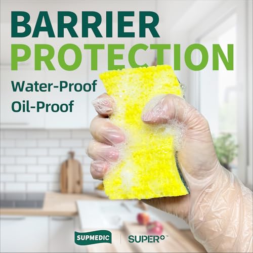 Supmedic Vinyl Disposable Exam Gloves, Clear 4Mil Powder-Free Latex-Free Medical Food-Safe Cooking Cleaning Glove 100&1000 Ct - color: Medium (1000 Clear)