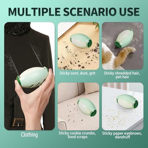Reusable Lint Roller for Pet Hair, Extra Sticky Lint Roller for Clothes, Portable Washable Mini Lint Roller, ForestGreen-MediumAquamarine, 2.539in*3.9in
