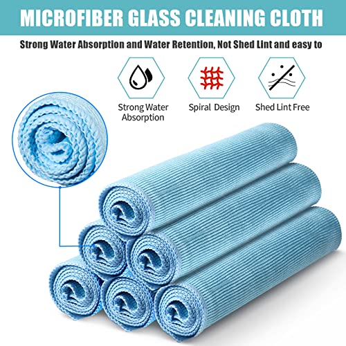 Tatuo 18 Pcs Microfiber Glass Cleaning Cloths (16 x 16) Polishing Cloth - Streak Free - Lint Free - Quickly Clean Windows, Glasses, Windshields, Mirrors, Stainless Steel, Monitor(Blue) - color: Blue