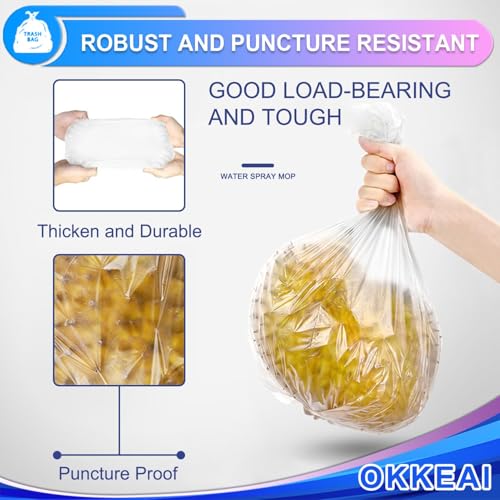OKKEAI Small Trash Bags -1.2 Gallon Garbage Bags 5 Liter Trash Bags Wastebasket Liners for Bathroom,Office,Translucent,120 Counts Fit 5L 1.2,1.5,2Gal - style: 5L-120Bags- White