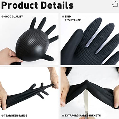 ThxToms Chemical Resistant Reusable Latex Gloves, 5 Pairs Professional Hair Coloring Rubber Gloves for Cleaning, Hair Dyeing - size: Large (10 Count)