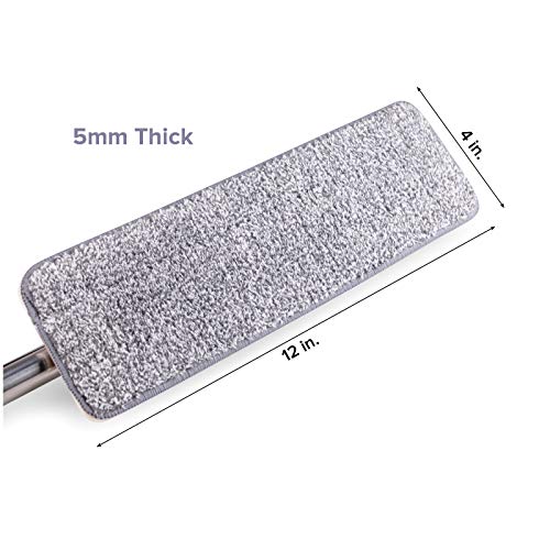 Micro Flat Mop 3-Pack Mop Replacement Head Refills - Microfiber Cleaning Pad - Use Wet or Dry - Reusable and Machine Washable Floor Mop Pads (3-Pack) - color: Replacement Heads (3-pack)