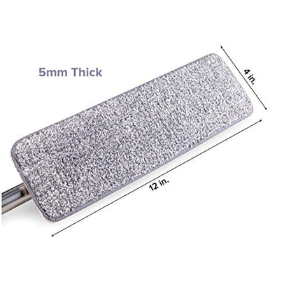 Micro Flat Mop 3-Pack Mop Replacement Head Refills - Microfiber Cleaning Pad - Use Wet or Dry - Reusable and Machine Washable Floor Mop Pads (3-Pack) - color: Replacement Heads (3-pack)