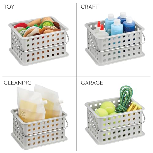 iDesign Shower Caddy Basket with Handle, Light Gray | For Bathroom or College Dorm, Made in USA - color: Light Gray, style: Pack of 1