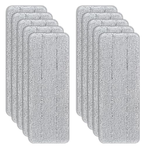 Microfiber Mop Cleaning Pads Flat: 10 Packs 13" X 4.9" Washable Pads for Floor Cleaning Compatible with Tethys & Most 13 Inch Flat Mop - Pads Replacement for Bucket Set - color: 10 Packs - 10 Soft