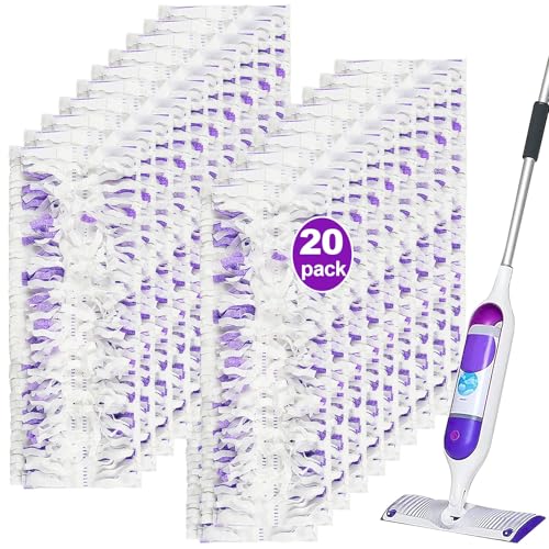 Pure Realm 20 Count Disposable Power mop Pads Compatible with Swiffer Power mop Refills and Wood PowerMop, Multi-Surface swiffer Wet Pads Refills Replacement Use for Floor Cleaning - color: Purple 20 Mop Pads