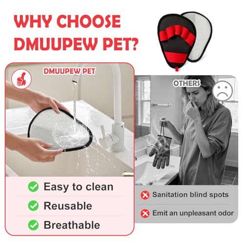 Pet Hair Removal Glove for Dogs & Cats-The Ultimate Pet Hair Remover Tool with 5-Finger Design Electrostatic Magic Brush, Reusable for Pet Hair on Couch, Carpet, Car Trunk, Furniture & Laundry