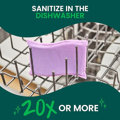 Scotch-Brite Stay Clean Scrubber Pads, 2-Pack, Non-Scratch Dish Sponges for Kitchen Cleaning, Rinses Clean, Odor-Resistant, Safe on Non-Stick Cookware, Pots, Pans, and Glassware
