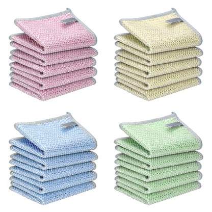 20PCS Upgrade Wire Dishwashing Rag, Non-Scratch, Wet and Dry, Double Layer, Multipurpose Wire Dishwashing Rags for Kitchen, Sinks, Cookware, Stove, Easy Rinsing, Reusable