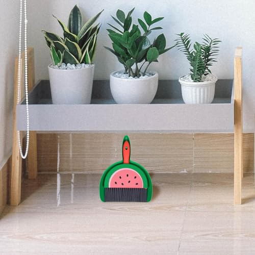 Small Dustpan and Brush Set, Watermelon Mini Dustpan and Brush Whisk Broom,Watermelon - color: Watermelon