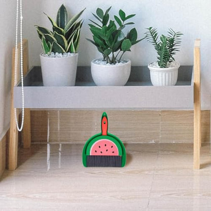 Small Dustpan and Brush Set, Watermelon Mini Dustpan and Brush Whisk Broom,Watermelon - color: Watermelon