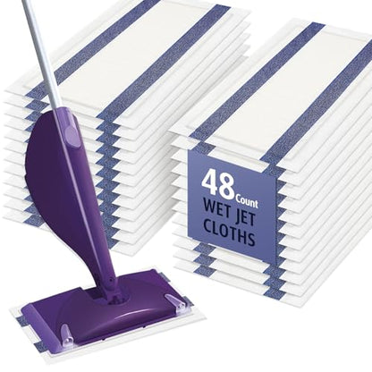AIR U+ Disposable Mop Pad Refills for Swiffer Wet Jet Mops, Thickned and Absorbent Wet Pads Refill, 48 Count - color: 48 Count Disposable