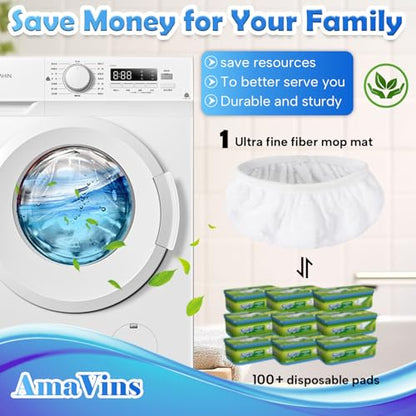 5 Pack Reusable 100% Cotton Mop Pads Compatible with Swiffer Sweeper Mop, Wet and Dry Flat mop Cover, Washable Mop Pads for Surface/Hardwood Floor Cleaning (Mop is Not Included) - color: White 5 Pack