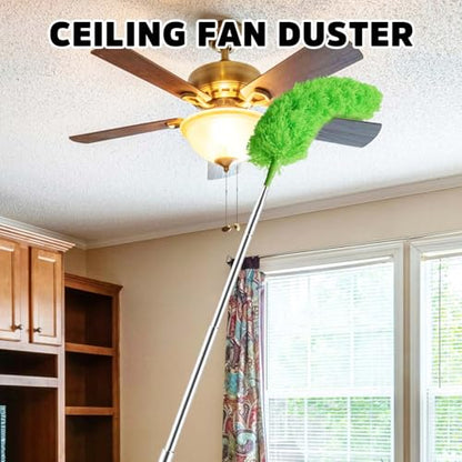 Cobweb Duster with Extension Pole, Bafezoze Ceiling Fan Duster with Long Handle, Spider Web Brush Flat Duster for Under Appliances High Ceilings Outdoor - size: Cobweb Duster 4PCs