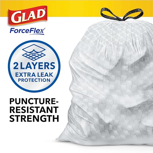Glad ForceFlex Tall Kitchen Drawstring Trash Bags, 13 Gal, Fragrance Free (Package May Vary) (Pack of 240) - size: 1 Count (Pack of 240)