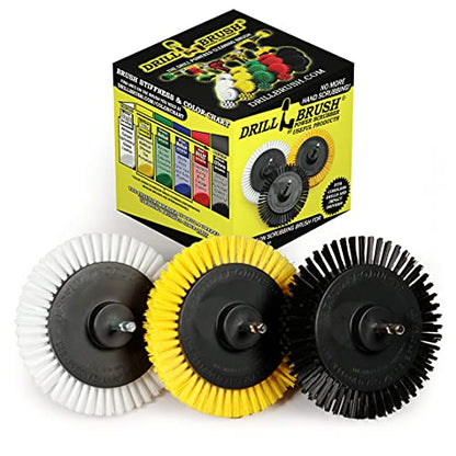 Variety Multi-Function Rotating Crevice Cleaning Brush Set - Car Detailing Kit - Bathroom & Grill Ultra Stiff Crevice Brush - Yellow, White, and Black Gap Brush for Cleaning - size: edge brush