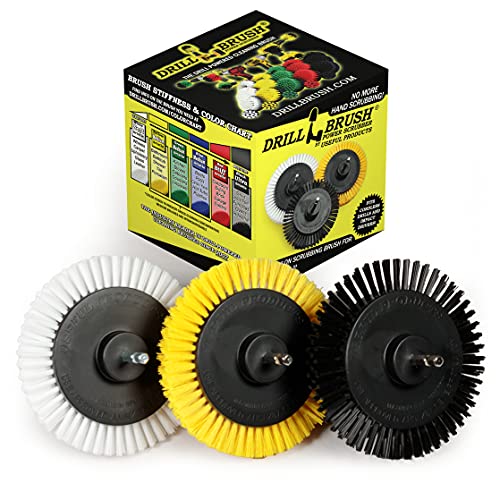 Variety Multi-Function Rotating Crevice Cleaning Brush Set - Car Detailing Kit - Bathroom & Grill Ultra Stiff Crevice Brush - Yellow, White, and Black Gap Brush for Cleaning - size: edge brush
