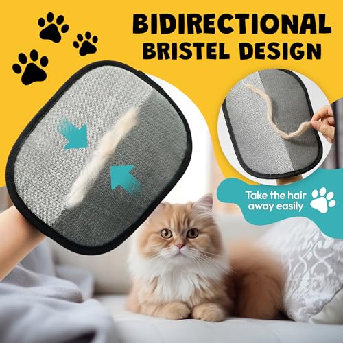 Pet Hair Remover Glove Set 2-Pack — Dog & Cat Grooming Glove, Pet Hair Remover for Furniture, Clothes & Car Seats, Reusable Lint Roller Alternative, Gift for Pet Owners
