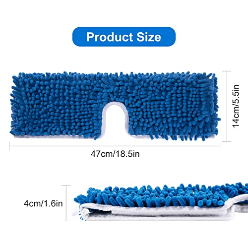 4 Pack Chenille Mop Heads Replacements Compatible with Oceda Dual-Action Microfiber Flip Mop System, Mop Replace Heads for Dry Wet Use, Washable Double Sided Flat Sponge(18 * 6 in)