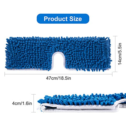4 Pack Chenille Mop Heads Replacements Compatible with Oceda Dual-Action Microfiber Flip Mop System, Mop Replace Heads for Dry Wet Use, Washable Double Sided Flat Sponge(18 * 6 in)