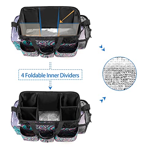 LoDrid Wearable Cleaning Caddy Bag with 4 Foldable Dividers, Cleaning Supply Organizer with Shoulder Strap and Side Handles for Cleaners & Housekeepers, Totem - color: Totem