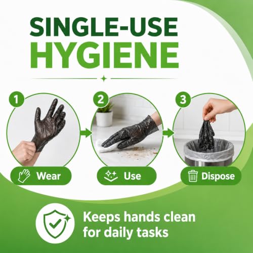 Disposable Plastic Gloves Food Handling Service Gloves Disposable For Cooking - style: Black100pcs