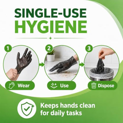Disposable Plastic Gloves Food Handling Service Gloves Disposable For Cooking - style: Black100pcs