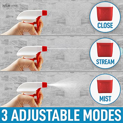 Zulay Home 32 oz Spray Bottle - Heavy Duty Cleaning Spray Bottles For Cleaning Solutions - Leakproof Cleaning Spray Bottle Set with Adjustable Nozzle & Spring Loaded Trigger (4 Pack) - size: 4 Pack - 32oz