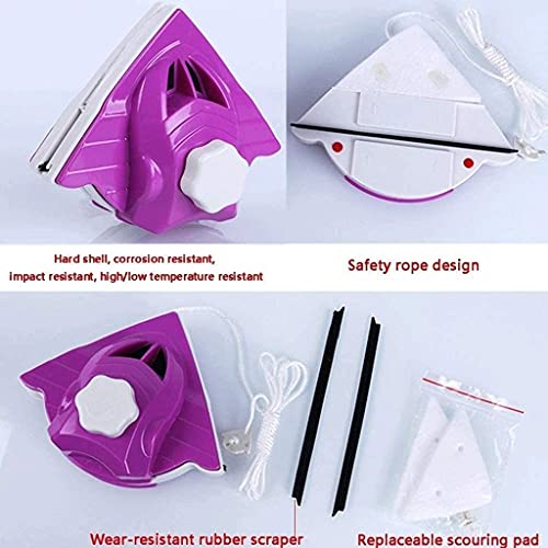 Double-side Magnetic Glass Wiper Window Cleaner Magnetic Glass Cleaning Tool Brush for Double Glazed Window Thickness 4-26mm