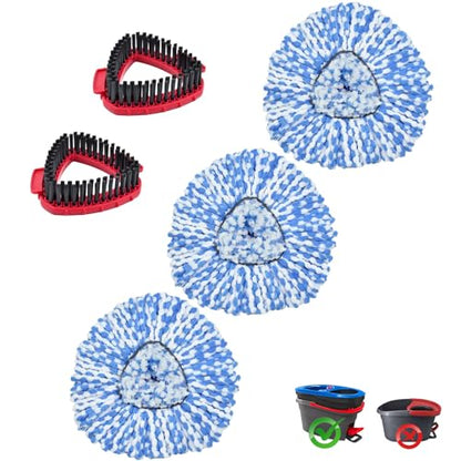 Mop Heads Replacements for Ocedar, 3 Pack Mop Replace Head for Ocedar RinseClean 2-Tank System, Spin Mop Replacement Head with 2 Scrubber Mop Head, Microfiber Mop Refills Deep Cleaning - color: 3mop Head and 2 Scrubber