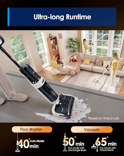 Tineco Floor ONE Switch S6 Stretch Wet Dry Vacuum Cleaner, Multi-Function, 180° Lay-Flat, Anti-Tangle Design, Self-Cleaning, 65Min Runtime, Dual-Edge Cleaning, Whole-House Cleaning Floor Cleaner - style: Switch S6 Stretch