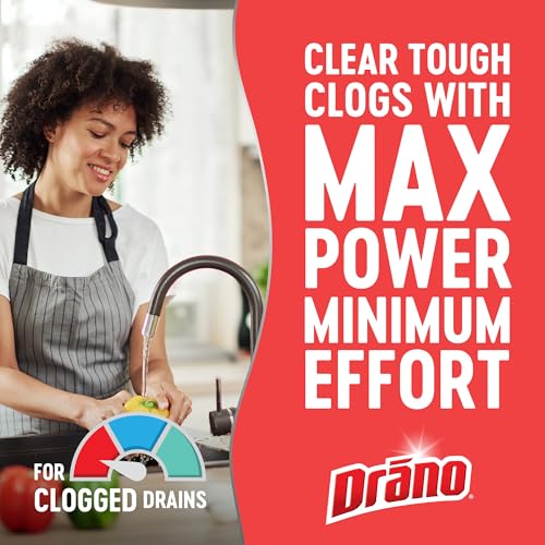 Drano Max Gel Drain Clog Remover & Cleaner, Fast-Acting to Unclog Standing Water & Remove Hair, Grease & Food Blockages, Safe for all Pipes & Septic, Kitchen Sinks, Bathroom Showers, 80 Oz, 2 Pack - size: 80 Fl Oz (Pack of 2)
