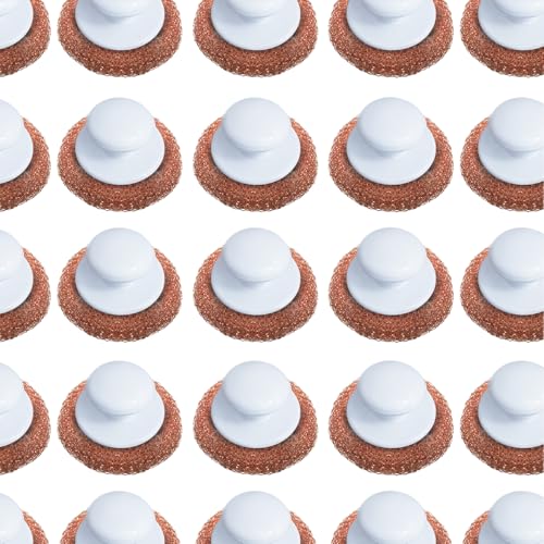 LOLA Copper Mesh Scouring Pad w/Comfort Knob, 144 Pack, Heavy Duty Cleaning Pads, Knitted Wire Mesh, Cleans Caked-On & Baked-On Messes - size: 144 Pack