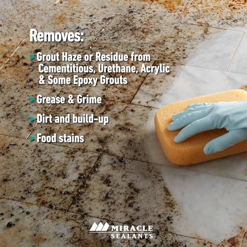 Miracle Sealants Miracle Heavy Duty Non-Acidic Cleaner, Tile & Stone Cleaner & Grout Haze Remover, Quart - size: 32 Fl Oz (Pack of 1), style: Jug